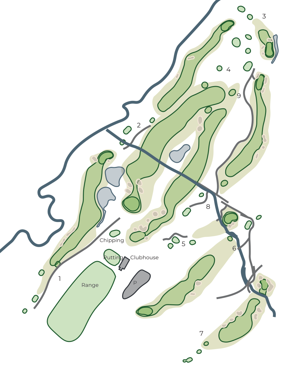 Oversiktskart over Voss Golfbane
